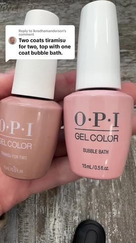 Opi Tiramisu For Two And Bubble Bath, Bubble Bath Combo Nails, Opi Put It In Neutral And Bubble Bath, Put It In Neutral And Bubble Bath, Bubble Bath Nails With Chrome, Bubble Bath Nail Color, Bubble Bath Opi Nails, Funny Bunny Bubble Bath Nails, Bubble Bath Chrome Nails