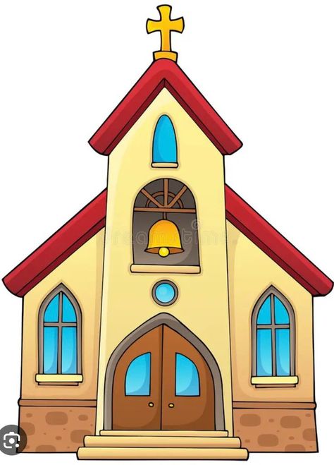 Church Cartoon, Church Building Design, Church Icon, Drawing Scenery, Old Country Churches, Building Icon, Bible Quotes Images, Church Poster, Paper Craft Diy Projects