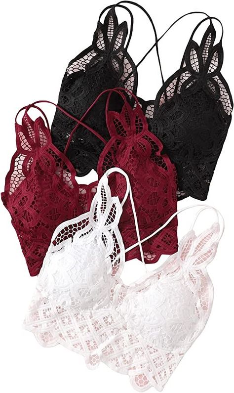 #SHENHE #Womens 3 Piece Lace #Wireless #Bras Criss #Cross Padded #Longline Bralette Sets Under Wears Woman Set, Under Wears Woman, Alt Clothing, Wireless Bras, Clothing Finds, Bra Size Charts, Plus Size Brands, Guipure Lace, Everyday Bra