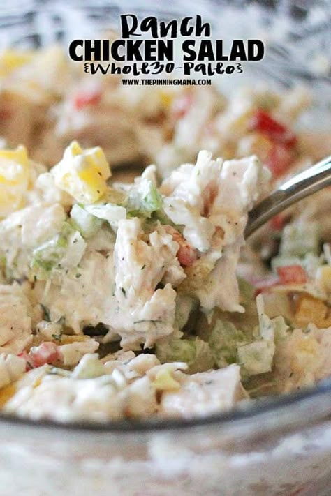 Ranch Chicken Salad Recipe, Ranch Chicken Salad, Paleo Ranch, Best Chicken Salad Recipe, Chicken Salad Recipe, Paleo Lunch, Ranch Chicken, Recipe 30, Paleo Whole 30