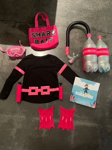 Scuba Costume #DiyHalloween #HalloweenIdeas #Scuba Diy Scuba Diver Costume For Kids, Scuba Diving Themed Party, Scuba Costume, Diver Costume, Prek Halloween, Submarine Craft, Freehand Crochet, Scuba Diver Costume, Under The Sea Costumes