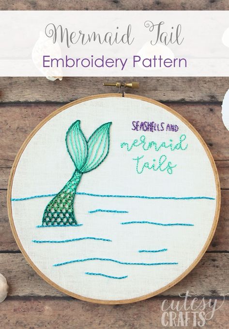 Free Hand Embroidery Patterns, Free Hand Embroidery, Mermaid Embroidery, Mermaid Fin, French Embroidery, Hand Embroidery Patterns Free, Embroidery Patchwork, Embroidery Patterns Ideas, Sewing Patchwork