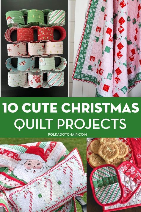 More than 10 adorable Christmas quilt projects Cute things to make for Christmas Christmas Quilt Projects, Things To Make For Christmas, Diy Christmas Quilt, Cute Things To Make, Quilted Christmas Gifts, Christmas Quilting Projects, The Santa Claus, Quilted Projects, Irish Chain Quilt