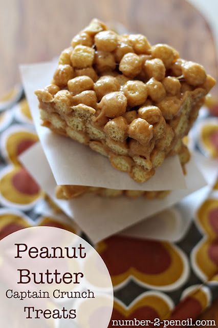 Peanut Butter Captain Crunch treats recipe {Guest post} | Skip To My Lou Captain Crunch Treats, Peanut Butter Captain Crunch, Peanut Butter Cereal, Captain Crunch, Peanut Butter Crunch, Skip To My Lou, No 2 Pencil, Peanut Butter Marshmallow, Apple Cider Caramels