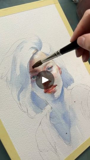 How To Watercolor People, Detailed Art Drawings, Watercolour Portrait Faces, Watercolor Portraits Easy, Watercolor Paintings Portrait, Watercolor Face Painting, Watercolour Face, Simple Watercolor Paintings, Watercolour People