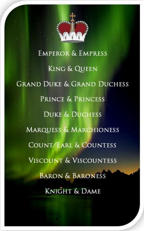 Royal and Noble Ranks - Use this image with your children to clarify the differences between the ranks. Introduce the topic of most typical government forms now and in the past. Let your students find out which modern countries are monarchies, who their monarchs and nobility are, compare monarchies today and in the past. #royal #noble #ranks #monarchy #government Nobility Ranks, Gentleman Behavior, Monarchy Government, Class Friends, Noble Ranks, Story Writing Prompts, Story Planning, Writer Tips, Writing Fantasy