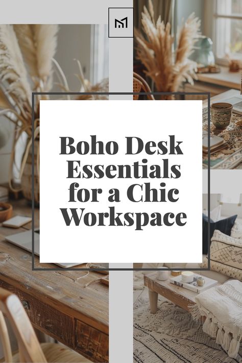 Elevate your workspace with Vibrant Desk Accents. Think colorful, patterned desk organizers, terracotta pencil holders, and brass paperweights. These boho chic essentials not only keep your space tidy but also infuse it with personality and warmth, turning your desk into a hub of inspiration and creativity. Boho Office Organization, Small Boho Desk, Boho Desk Accessories, Terracotta Office Decor, Boho Office Desk Decor For Work, Boho Desk Organization, Bohemian Office Decor Ideas, Small Boho Office, Desk Decor Ideas Bedroom