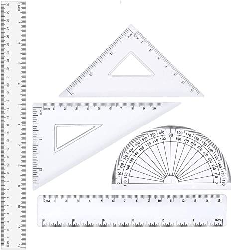 Home Library Study, Library Study Room, Clear Ruler, Library Study, Triangle Ruler, Ruler Set, Plastic Design, Measurement Tools, School Stationery