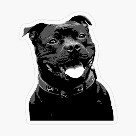 Get my art printed on awesome products. Support me at Redbubble #RBandME: https://www.redbubble.com/i/sticker/Black-Staffy-dog-by-hamzabarcelonaa/49141389.O9UDB?asc=u Black Staffy, Dog Emoji, Staffy Dog, Dog Sticker, Cat Sleeping, Dog Stickers, Pet Puppy, Cat Playing, Funny Cat Videos