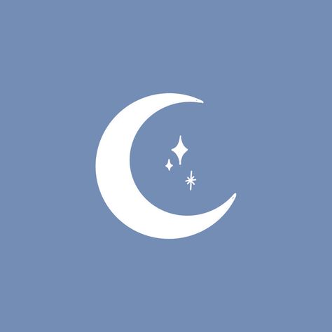 Dark Blue Moon, Moon Symbol, Moon Symbols, Blue Icon, Spotify Covers, Themes App, Phone Theme, App Icon Design, Profile Pics