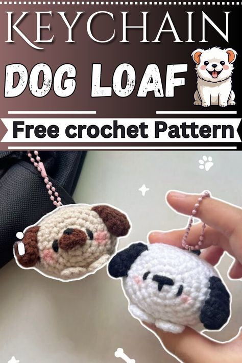 Companions Crochet Mini Dog Loaf Pattern For Decorative Accents Small Dog Crochet Patterns, Loaf Dog Crochet Pattern Free, Mini Dog Crochet Pattern Free, Crochet Dog Keychain Free Pattern, Dog Loaf, Free Crochet Dog Patterns, Dog Amigurumi Free Pattern, Crochet Hippo, Dog Crochet