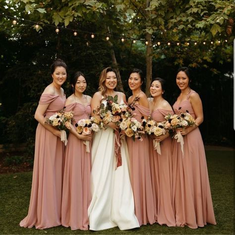 Shop Azazie Kaityn in dusty rose! Photographer: @hilaurenhello Azazie Champagne, Dusty Rose Bridesmaid Dress, Dusty Rose Bridesmaid, Rose Bridesmaid Dress, Plan Checklist, Barong Tagalog, Bridesmaid Dresses Boho, Bridal Party Attire, Dusty Rose Bridesmaid Dresses