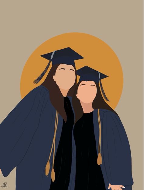 Graduation Illustration, 2022 Illustration, Poses Graduation, Grad Picture Ideas, Whats Wallpaper, Girl Graduation, Graduation Art, Graduation Photography Poses, Friends Illustration