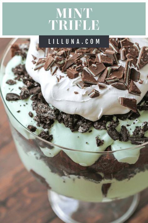 Mint Trifle, Trifle Bowl Desserts, Angel Food Cake Trifle, Cake Batter Truffles, Trifle Dessert Recipes, Andes Mint Chocolate, Homemade Chocolate Truffles, Dessert Truffles, Layered Dessert