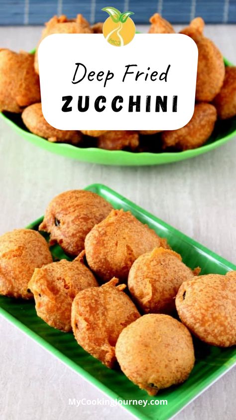 Deep Fried Battered Zucchini on a green plate. Things To Make With Zucchini, Battered Zucchini, Deep Fried Zucchini, Zucchini Appetizer, Snack To Make, Lemon Pickle, Fried Donuts, Zucchini Slice, Zucchini Fritters