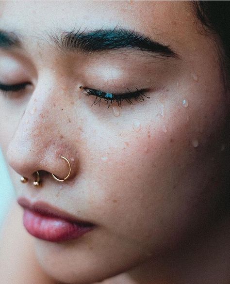 Nose Piercing Inspo, Selene Lizeth, Alex Stern, Illustrative Tattoos, Septum Nose Piercing, Lizeth Selene, Hand Jewelry Rings, Piercing Shop, Beautiful Photoshoot