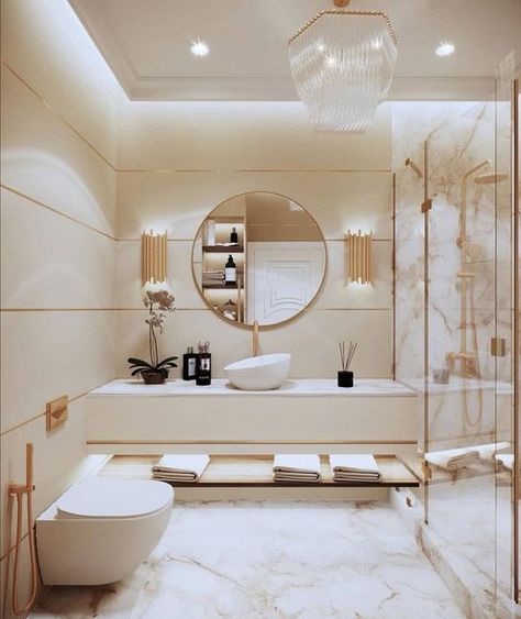 Everyone has a bathroom on their home, it’s one of the most important rooms of any house however is most of times neglected and left as it is. But today we give five of the best bathroom looks so that you can get inspired and create a remarkable project in your house. Architecture Bathroom Design, تصميم دورة مياه, Elegant Instagram, Elegant Bathroom Design, Bilik Air, Architecture Bathroom, Bathroom Decor Luxury, Bathroom Design Decor, Bathroom Design Luxury