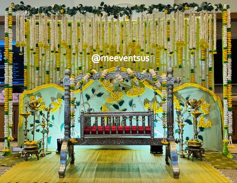 Make your little one's dreams come true! Cradle rentals and enchanting decor for unforgettable moments in California. 🌟  Contact us +1 (669) 264-4880 today to turn your event into a magical celebration! ✨  #indianEventDecor #MeEvent #CradleRentals #CaliforniaEvents #indianweddingdecor #rentalbackdrop #teluguwedding #telugureels #uyyalouyyalla #IndianDecor #weddingbackdrop #indiancradleceremony #nriweddings #uyyalafunction Uyyala Function Decoration At Home, Baby Cradle Decoration Indian, Cradle Ceremony Decorations, South Indian Decor, Cradle Decoration, Cradle Ceremony, Telugu Wedding, Events Decor, Naming Ceremony