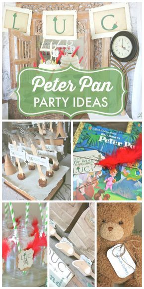 Peter Pan in Neverland Birthday Party Ideas Never Land Birthday Party, Peter Pan Party Ideas, Neverland Birthday Party, Peter Pan Theme, Peter Pan Birthday Party, Neverland Birthday, Neverland Party, Puppetry Arts, Peter Pan Birthday