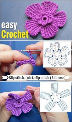 Diy Crochet Flowers Tutorial, Tutorial Knitting, Irish Lace Crochet Pattern, Diy Crochet Flowers, Crochet Potholder Patterns, Crochet Butterfly Pattern, Tunisian Crochet Patterns, Crochet Flowers Free Pattern, Crochet Mandala Pattern