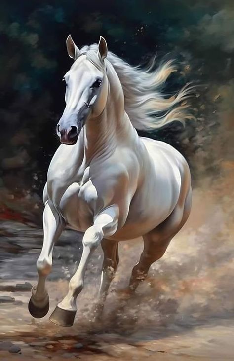 Pics Of Horses, Wild Animal Pictures, Horse Mosaic, Colorful Horse Art, White Horse Painting, Diamond Art Painting Kits, Abstract Horse Art, Animals In The Wild, Wild Horses Running