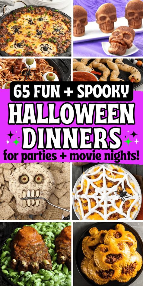 Looking for fun Halloween spooky dinner ideas? You’ll love these scary good Halloween main dish recipes! Halloween themed food dinner easy, spooky dinner ideas parties food, spooky Halloween dinner recipes, creepy halloween food dinner, easy halloween dinner ideas for adults, halloween dinner for kids, halloween entrees food ideas, Halloween buffet, Halloween main dishes for parties, spooky family dinner ideas. Halloween recipes dinner party ideas, Halloween party food dinner, spooky lunch ... Easy Halloween Dishes, Spooky Dinner Ideas, Halloween Crockpot, Easy Halloween Dinner Ideas, Spooky Halloween Dishes, Easy Halloween Dinner, Halloween Main Dish, Goth Food, Spooky Halloween Dinner