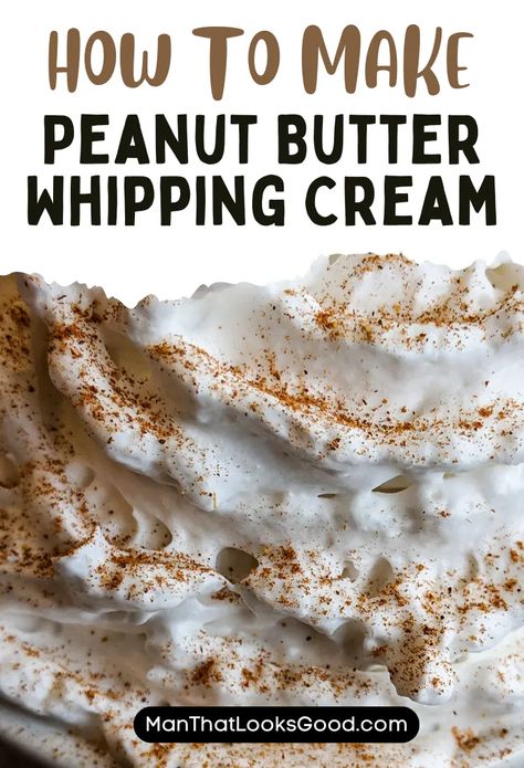 Peanut Butter Whipping Cream | Man That Looks, Good! Peanut Butter Whipped Cream, Peanut Butter Cream Cheese, Peanut Butter Cream, Butter Powder, Recipes With Whipping Cream, Vegan Peanut Butter, Peanut Butter Powder, Cacao Beans, Dessert Toppings