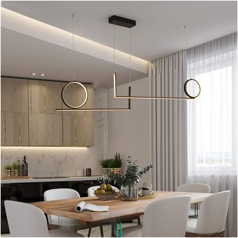 Black Chandelier Dining Room, Long Hanging Lights, Dining Lights, Pendant Lamps Bedroom, Kitchen Island Decor, Modern Pendant Lamps, Dining Room Colors, Island Decor, White Pendant Light