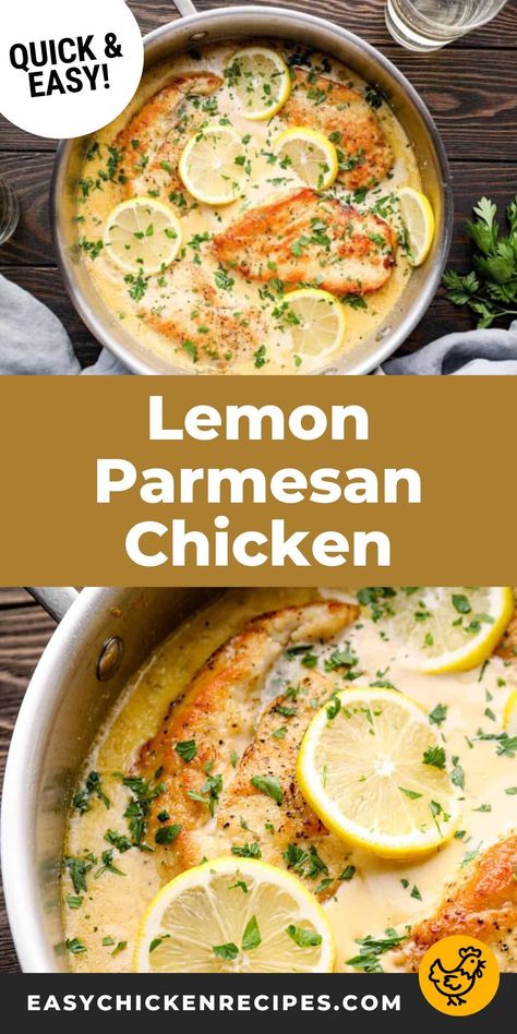 Lemon Chicken Recipes, Chicken Limone, Skillet Chicken Recipes Easy, Lemon Parmesan Chicken, Main Entree Recipes, Creamy Parmesan Chicken, Chicken Parmesan Recipe Easy, Easy Skillet Chicken, Chicken Skillet Recipes