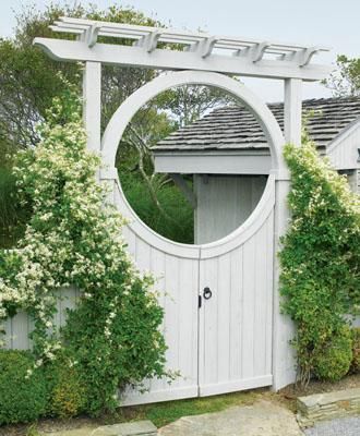 The garden of your dreams starts with Walpole Woodworking! #SusanSaidWHAT Arbor Gate, Walpole Outdoors, Garden Gates And Fencing, Wood Arbor, Garden Gate Design, Wood Moon, Moon Gate, Outdoor Structure, Moon Garden