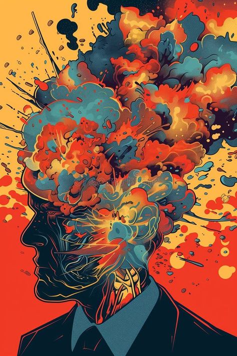 Chaotic explosion of business ideas: overloaded mind illustration royalty free stock images Chaotic Photos, Mind Illustration, Chaotic Mind, Vector Mountain, Sensory Overload, Illustration Photo, The Last Drop, Creativity And Innovation, Business Ideas