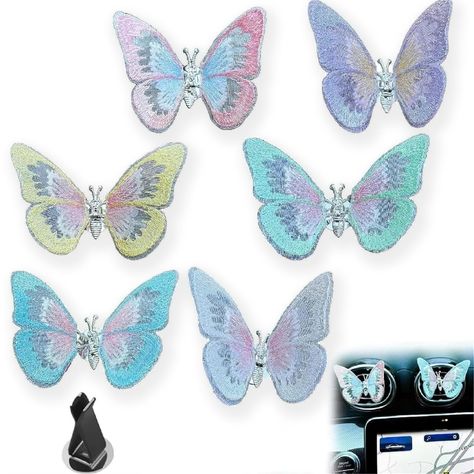 PRICES MAY VARY. Lifelike Butterfly : Exquisite and Beautiful Embroidery Craft Butterfly Decorations, creating a cute and romantic atmosphere; Applying it to your car, you can attract much attention. Sticky/Air Outlet ---- Our Butterfly Decoration offers two options: paste style and clip style. The paste style allows you to decorate anywhere you desire, while the clip style is perfect for clamping onto car air outlets Easy Installation Design ---- Uniquely designed for hassle-free installation, Dashboard Decorations, Craft Butterfly, Accessories Butterfly, Embroidery Butterfly, Butterfly Decoration, Car Vent Clip, Car Vent, Butterfly Embroidery, Car Dashboard