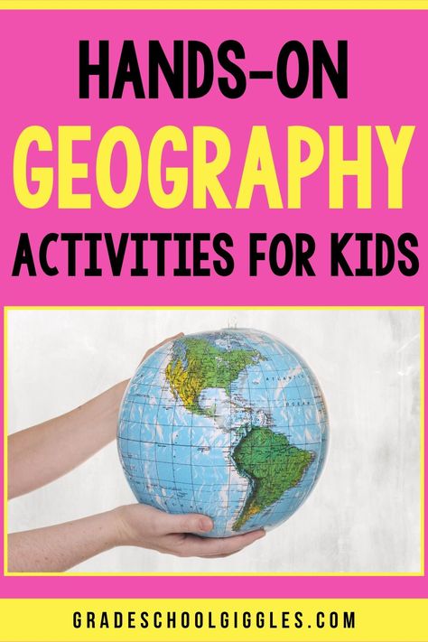 Hands-on activities are a fun way for kids to learn basic geography concepts. Whether you're looking for classroom activities or lessons to do at home, your kids will love learning about the world they live in with these ideas. Go outside and play a game of catch a country with an inflatable globe, create a 7 continents necklace with the free printable template, design a neighborhood map, or create a salt-dough island project to showcase landforms and bodies of water vocabulary terms. Geography Elementary Activities, Continent Activities For Preschool, Geography 3rd Grade, Geography For Preschoolers, Geography Activities For Kids, Third Grade Geography, Geography Games For Kids, Landforms And Bodies Of Water, Continents Activities