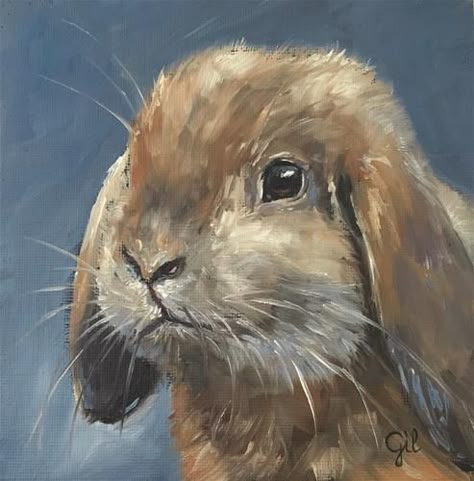 Rabbit Paintings On Canvas, Paintings Of Rabbits, Rabbit Painting Acrylic, Bunny Art Painting, Rabbit Paintings, Bunny Watercolor, Brown Bunny, Spring Animals, Bunny Painting