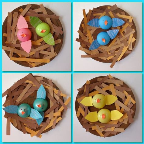 Ninho de passarinhos utilizando prato de papelão e bolinha de isopor                                                                                                                                                     Mais Nest Craft, Pictures Of Birds, Bird Nest Craft, Spring Classroom, Bird Nests, Spring Preschool, Spring Kids, Bird Crafts, Easter Crafts Diy