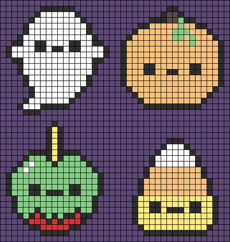 Alpha pattern #107559 | BraceletBook Cauldron Perler Bead Pattern, Halloween Candy Perler Beads, Pearler Bead Halloween Patterns, Diy Pixel Art, Pumpkin Grid Pattern, Grid Pictures, Peeler Beads Patterns Halloween, Cute Ghost Pixel Art, Ghost Perler Bead Patterns