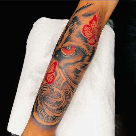 Inner Forearm Tattoo Black Woman, Tattoos For Women Black, Red And Black Skull Tattoo, Female Sleeve Tattoo Black Women Meaningful, Tat Sleeves For Women, Black Girls Tattoos Ideas, Baddie Tattoo Ideas Female Forearm, Tattoos Black Women Arm, Kagandahan Tattoo