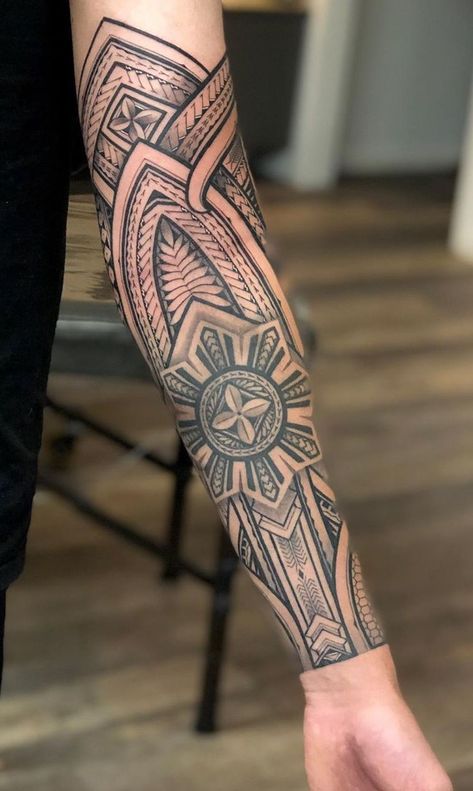 210+ Meaningful Filipino Tribal Tattoos Ideas (2023) - TattoosBoyGirl Forearm Trible Tattoos, Alas Tattoo, Full Hand Tattoo, Tattoo Artist Tattoo, Filipino Tattoos, Native Tattoos, Forearm Band Tattoos, Polynesian Tattoo Designs