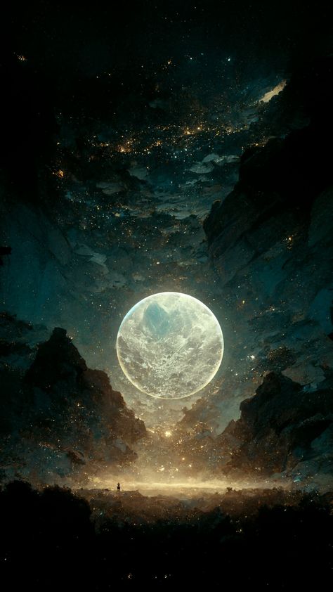 ArtStation - Moon stories AI, Alexander Tsaruk New Nature Wallpaper, Moon Artwork, Moon Images, Look At The Moon, Moon Drawing, Sky Moon, Moon Pictures, Moon Illustration, Moon Painting