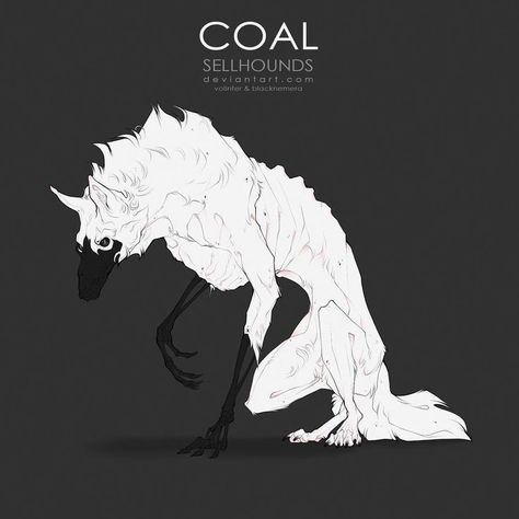 Disturbing Creatures Art, Arte Doodle, Dark Creatures, Mythical Animal, Canine Art, Fantasy Beasts, Creature Drawings, Monster Concept Art, Fantasy Monster