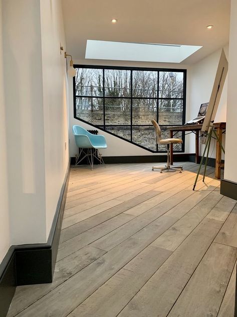 Loft conversion in East London. Ref. 01 Natural MANHATTAN Diagonal Flooring, Solid Wood Flooring, Loft Conversion, French Oak, Building A Website, East London, Versailles, Wood Floors, Herringbone