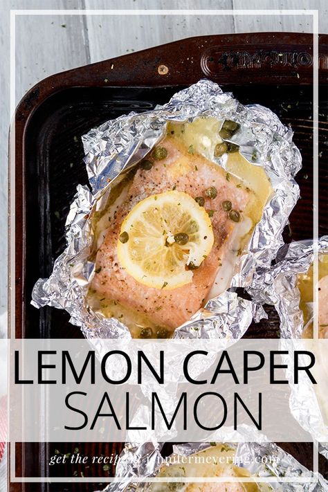 Lemon Caper Salmon, Easy Salmon Dinner, Air Fryer Recipes Salmon, Beautiful Meals, Cake Mix Donuts, Baked Salmon Lemon, Quick Salmon, Capers Recipe, Lemon Caper Sauce