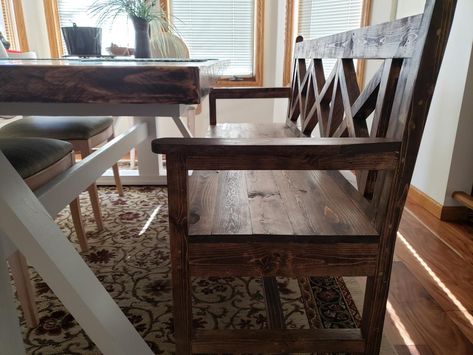 Dining Room Table With Bench With Back, Farmhouse Dining Bench With Back, Bench With Backrest Dining, Dining Room Benches Seating, Dining Table Bench Seat With Back, Diy Dining Table Bench With Back, Bench For Dining Table Diy, Kitchen Bench With Back, Farmhouse Table Bench With Back