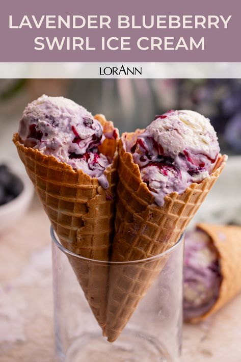 Enjoy LorAnn's Organic Lavender Oil and Blueberry Flavor Fountain in our NEW Lavender Blueberry Swirl Ice Cream. Tastes like spring? We think so too! Lavender Sorbet, Lorann Oils, Blueberry Delight, Swirl Ice Cream, Powdered Food Coloring, Frozen Yogurt Recipes, Lavender Ice Cream, Lemon Ice Cream, Ice Cream Ingredients