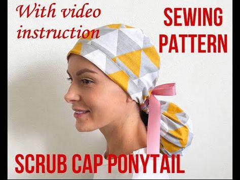 Diy Scrub Cap, Pattern For Sewing, Scrub Hat Patterns, Scrub Caps Pattern, Hat Sewing Pattern, Hat Sewing, Ponytail Scrub Hat, Printable Sewing Patterns, Hat Patterns To Sew