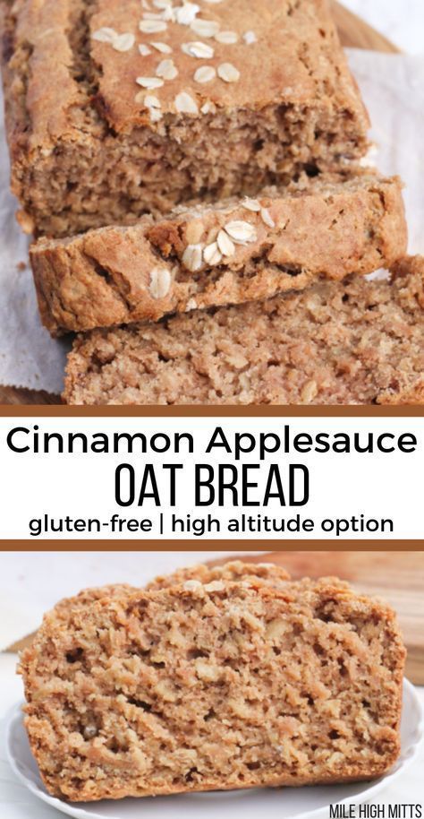 Glutenfri Baking, Cinnamon Applesauce, Oat Bread, Cinnamon Recipes, Fall Breakfast, Gluten Free Breakfasts, High Altitude, Sem Lactose, Breakfast Breads