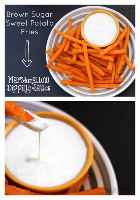 Brown Sugar Sweet Potato Fries take the best part of Thanksgiving dinner and make it easy for #GameTimeGrub this season! Marshmallow dipping sauce just sends it over the top! #ad Marshmallow Dipping Sauce, Sweet Potato Fry Sauce, Sweet Potato Fry Dip, Sweet Potato Fries Dipping Sauce, Brown Sugar Sweet Potatoes, Sweet Potato Sauce, Marshmallow Sauce, Sweet Potato Tater Tots, Sweet Potato Tots