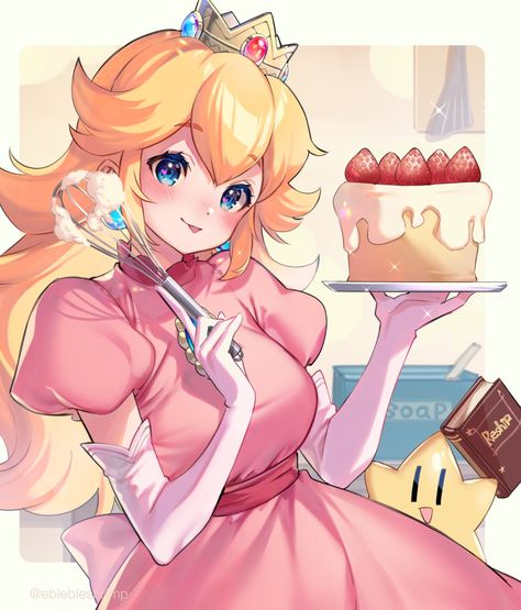 Crown Dress, Mario Mario, Super Mario Princess, Peach Mario, Mario Fan Art, Nintendo Princess, Elbow Gloves, Peach Art, Princesa Peach