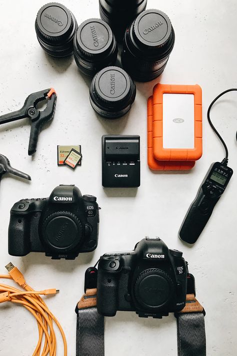 A list of all of my photography equipment that I use on Foolproof Living along with my photography business of teaching and shooting. Camera Gear Storage, Youtube Setup, Gear Storage, Camera Slider, Canon Lenses, Video Equipment, Photography Student, Photo Gear, Full Frame Camera