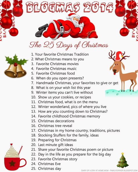 Diary of a Stay at Home Mom: Blogmas 2014 - The 25 Days of Christmas Journaling Topics, Vlogging Ideas, Italian Minimalism, Blogging Income, Christmas To Do List, Youtube Ideas, Christmas Prep, Youtube Channel Ideas, Lap Top